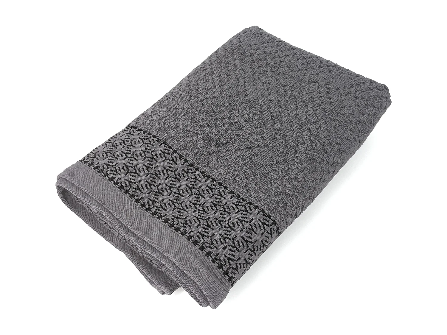 Serviette de toilette 50x100 cm pur coton collection OSAKA fleurs gris