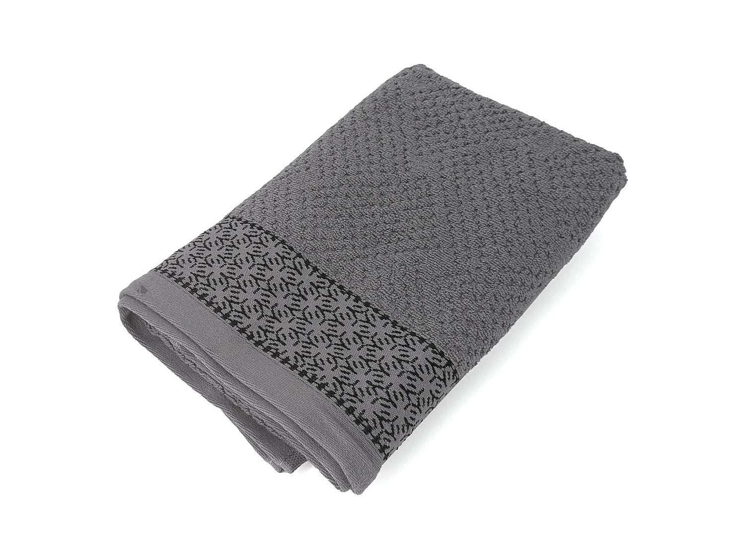 Serviette de toilette 50x100 cm pur coton collection OSAKA fleurs gris