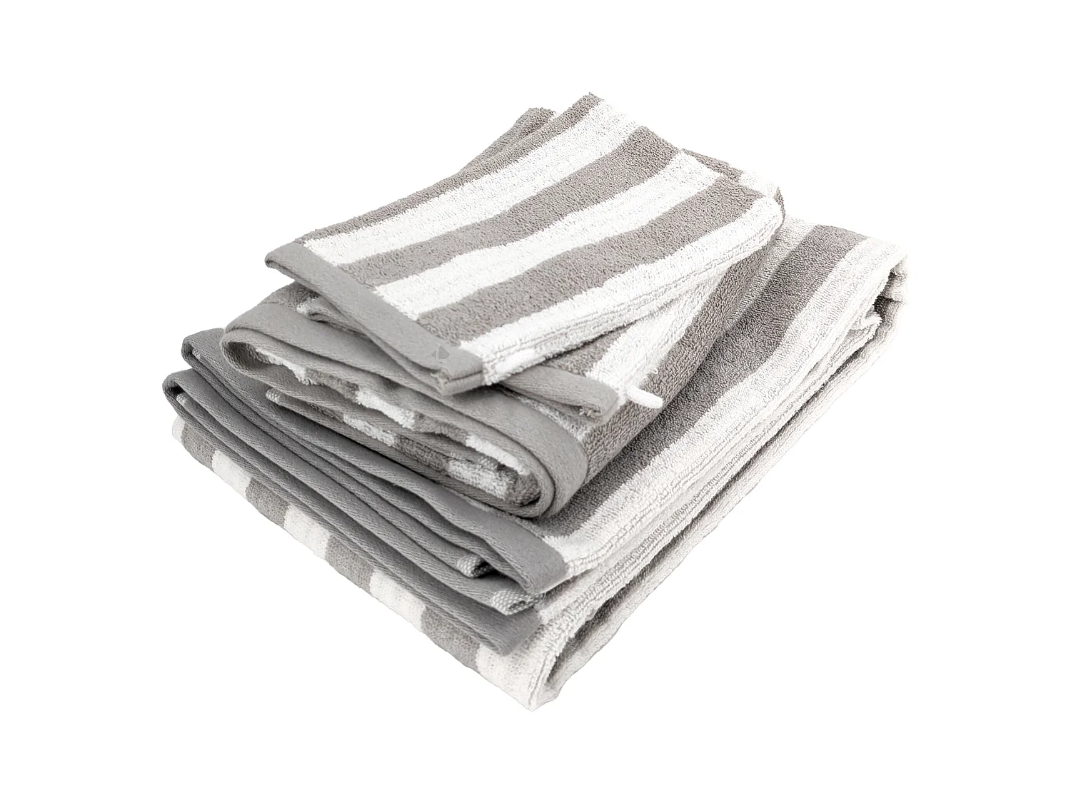 Parure de bain coton collection EFFICIENCE STRIPES 4 pièces gris lunar