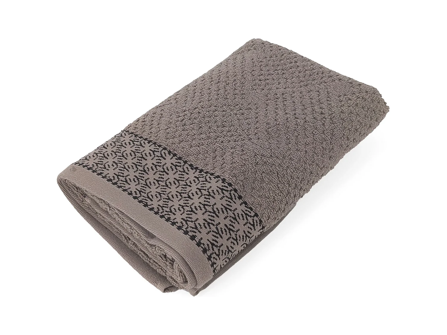 Serviette de toilette 50x100 cm pur coton collection OSAKA fleurs marron