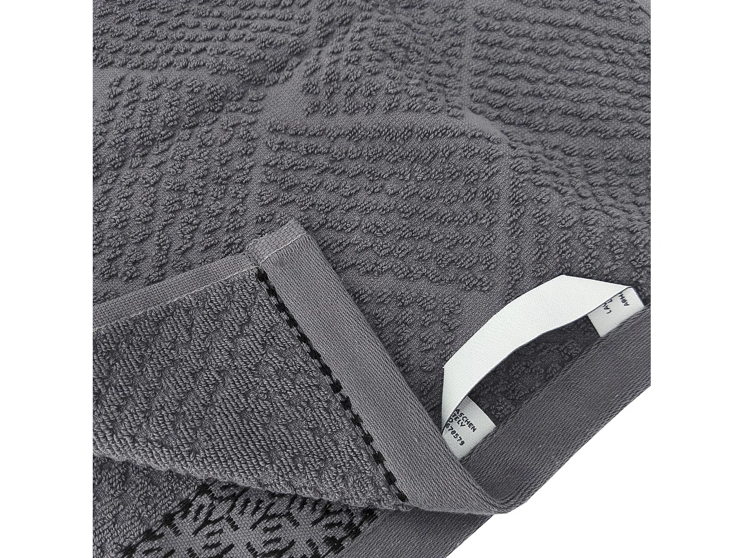 Lot de deux gants de toilette 16x21 cm pur coton collection OSAKA fleurs gris