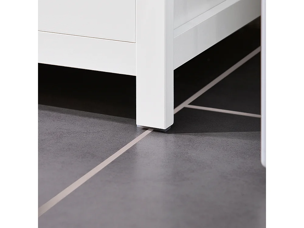 SoBuy Mobile lavanderia con sacchi portabiancheria pieghevoli, Mobiletto bagno con tre cassetti, Armadio portabiancheria Bianco 80x35x90cm BZR97-W