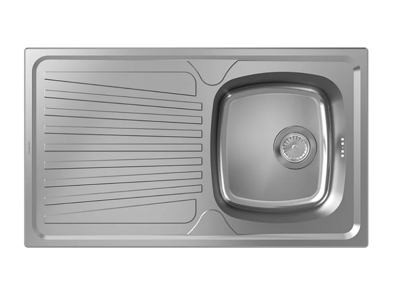 Evier 1 bac avec égouttoir HANSGROHE S21 inox