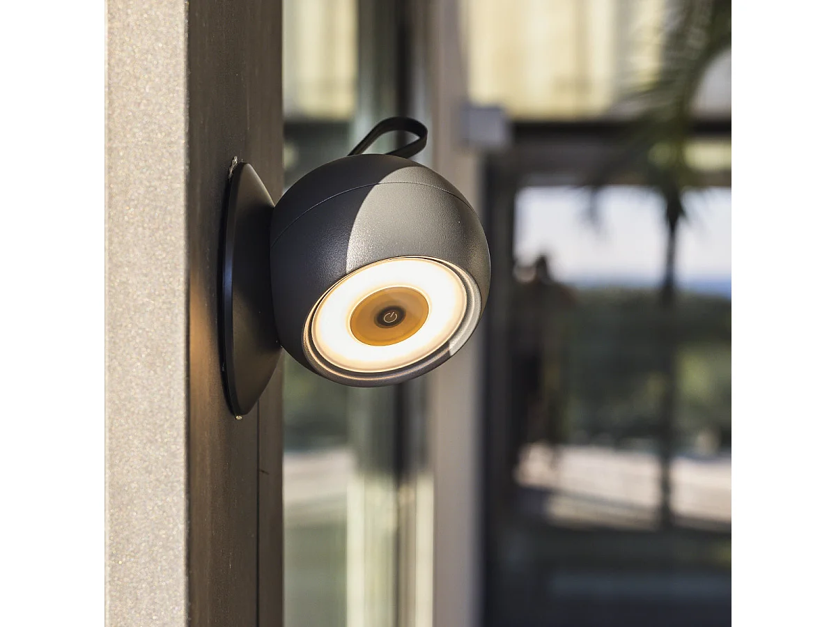 Lampe nomade ORBY Noir Aluminium H14.5 cm