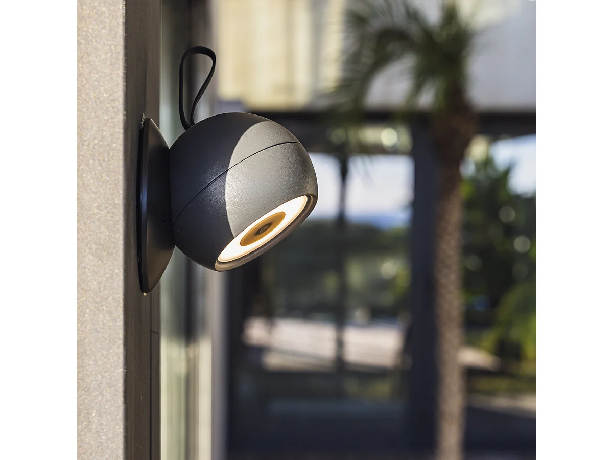 Lampe nomade ORBY Noir Aluminium H14.5 cm