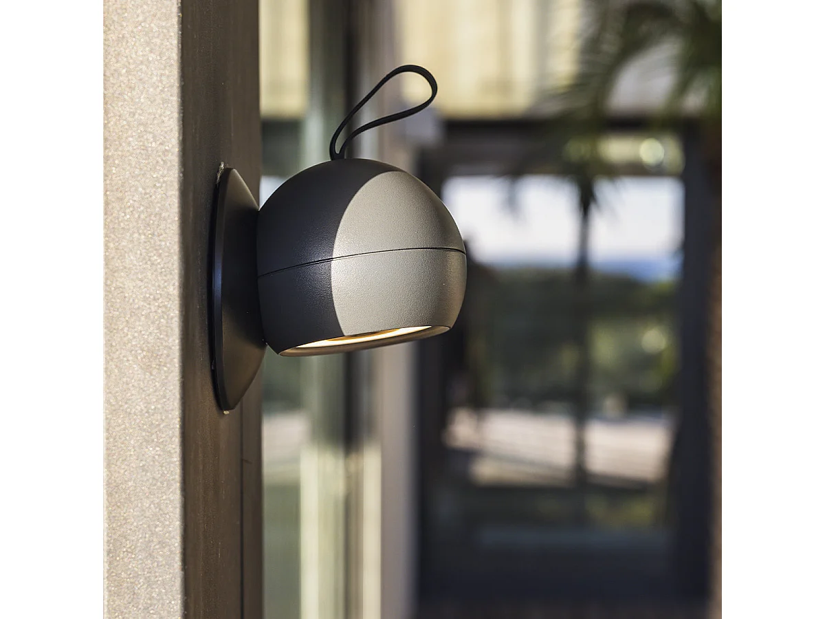 Lampe nomade ORBY Noir Aluminium H14.5 cm