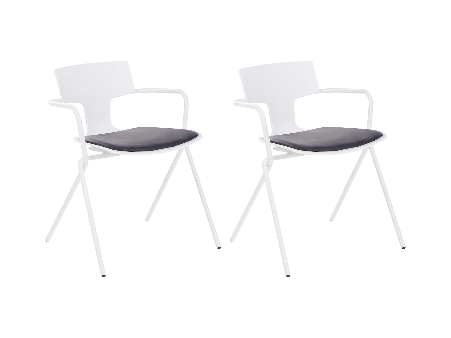 Lot de 2 chaises de salle à manger MANSON Noir/blanc