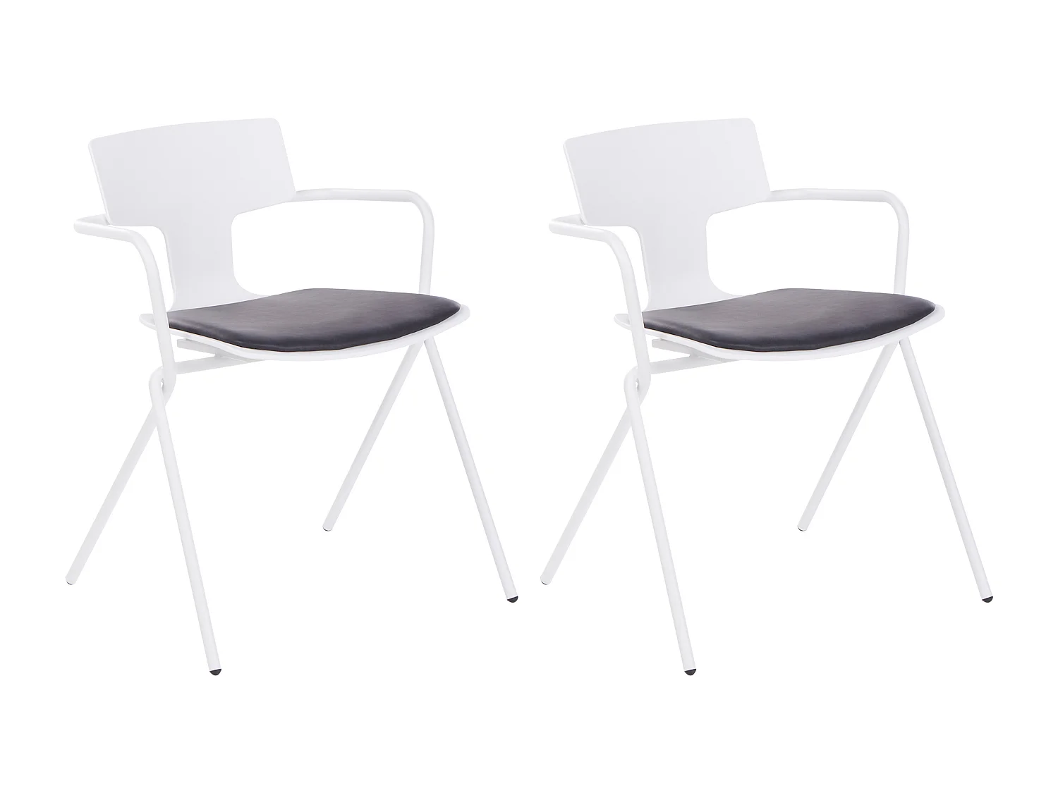 Lot de 2 chaises de salle à manger MANSON Noir/blanc
