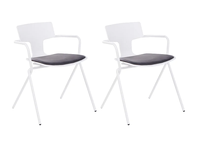 Lot de 2 chaises de salle à manger MANSON Noir/blanc