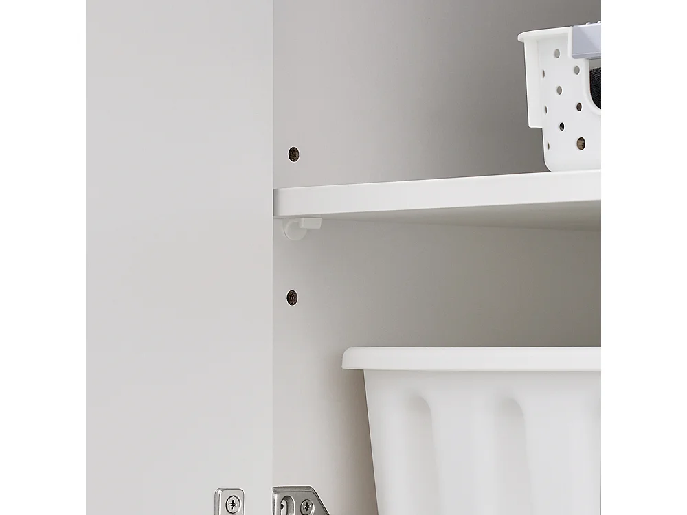 SoBuy BZR98-W Meuble sous-Lavabo, Meuble sous-Vasque à 2 étages réglable et 2 Portes