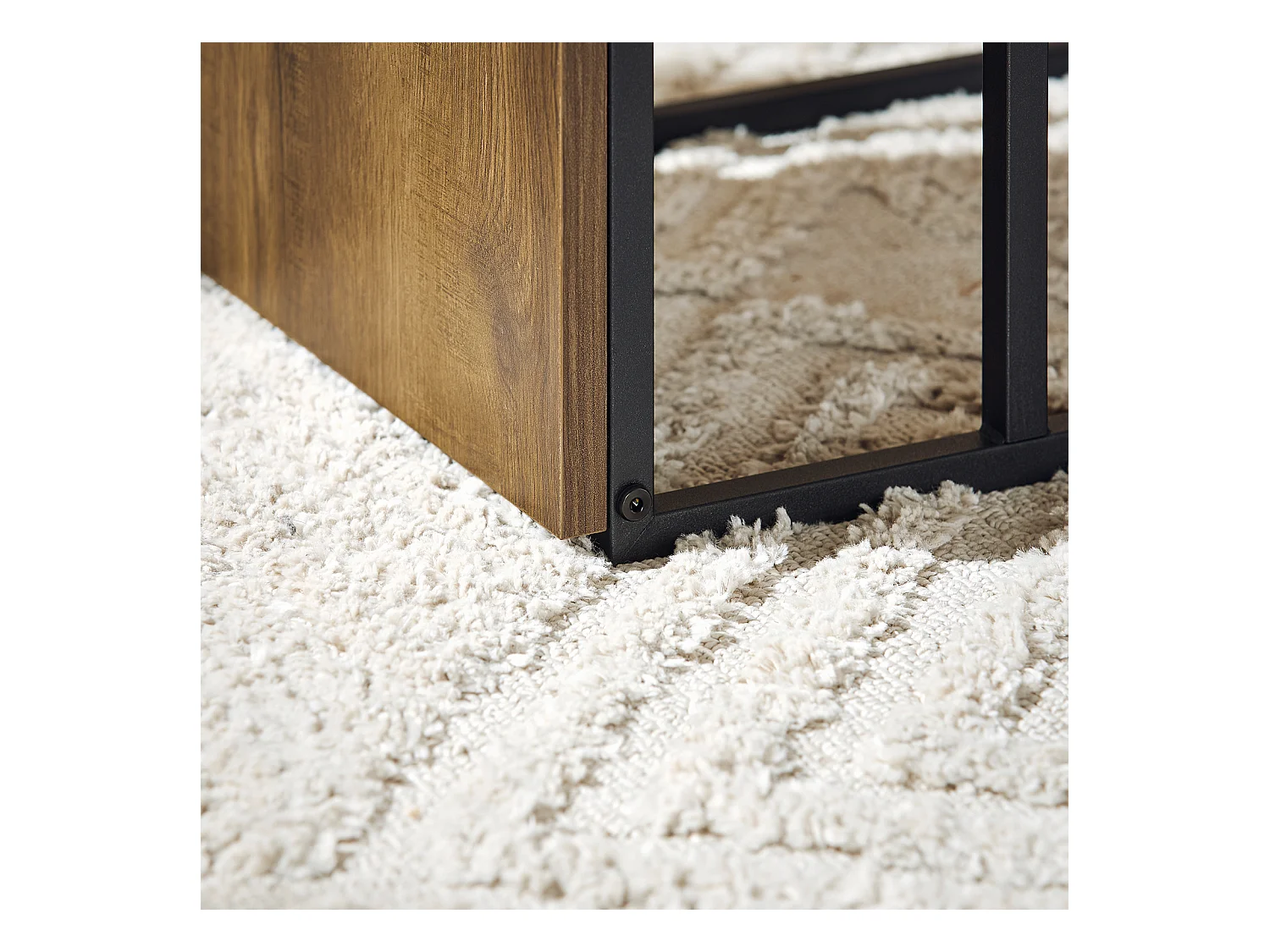 SoBuy Table d’Appoint Bout de Canapé en Forme C Table Basse à thé Meuble de Salon Vintage, Structure en métal, 36 x 50 x 65 cm, FBT140-PF