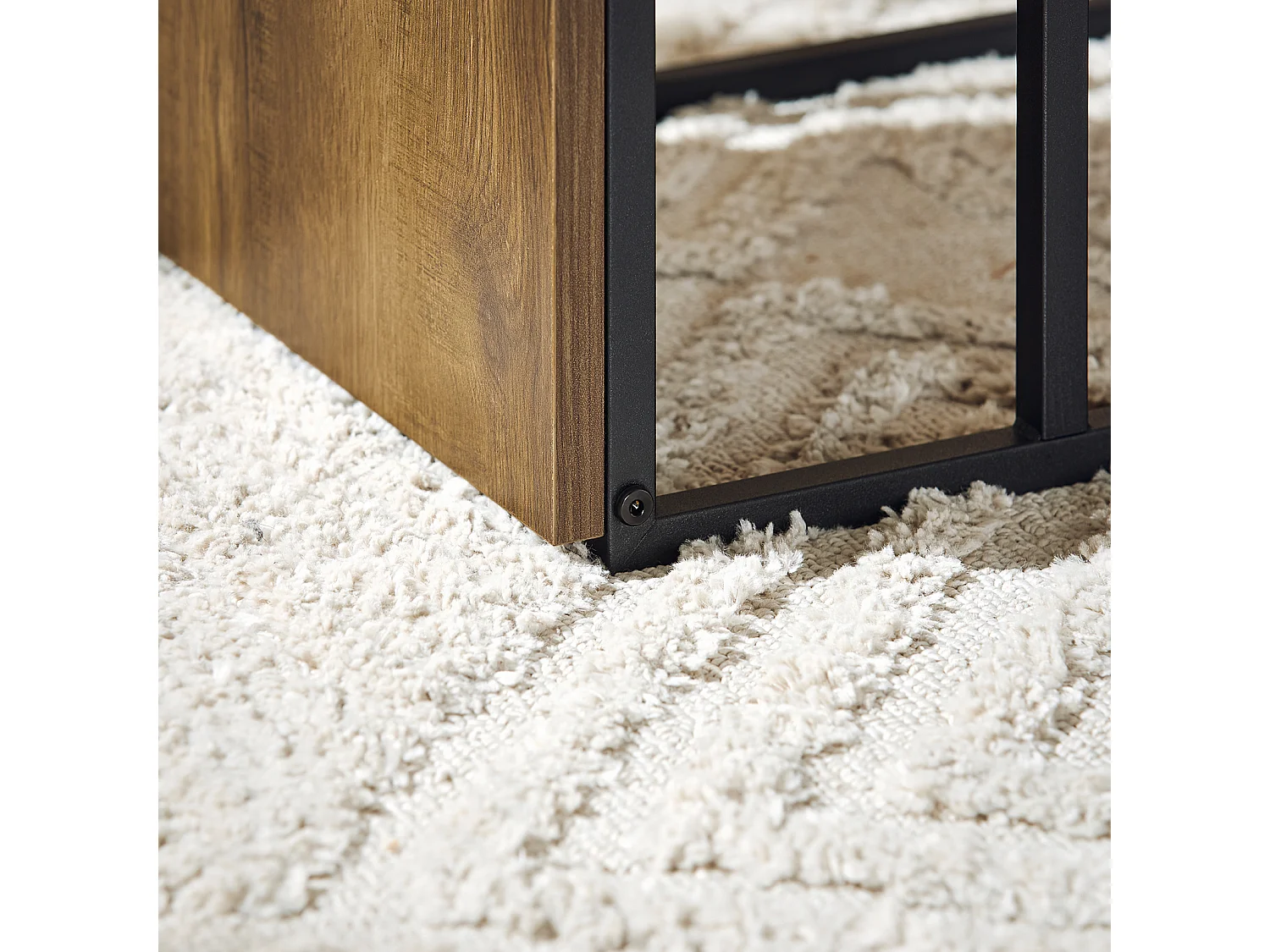 SoBuy Table d’Appoint Bout de Canapé en Forme C Table Basse à thé Meuble de Salon Vintage, Structure en métal, 36 x 50 x 65 cm, FBT140-PF