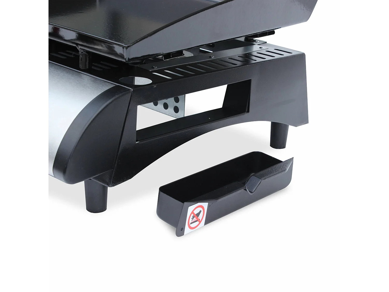 Plancha au gaz 2 brûleurs sur chariot - Porthos - 5kW. plancha à gaz avec desserte . cuisine extérieure. plaque émaillée. inox. barbecue