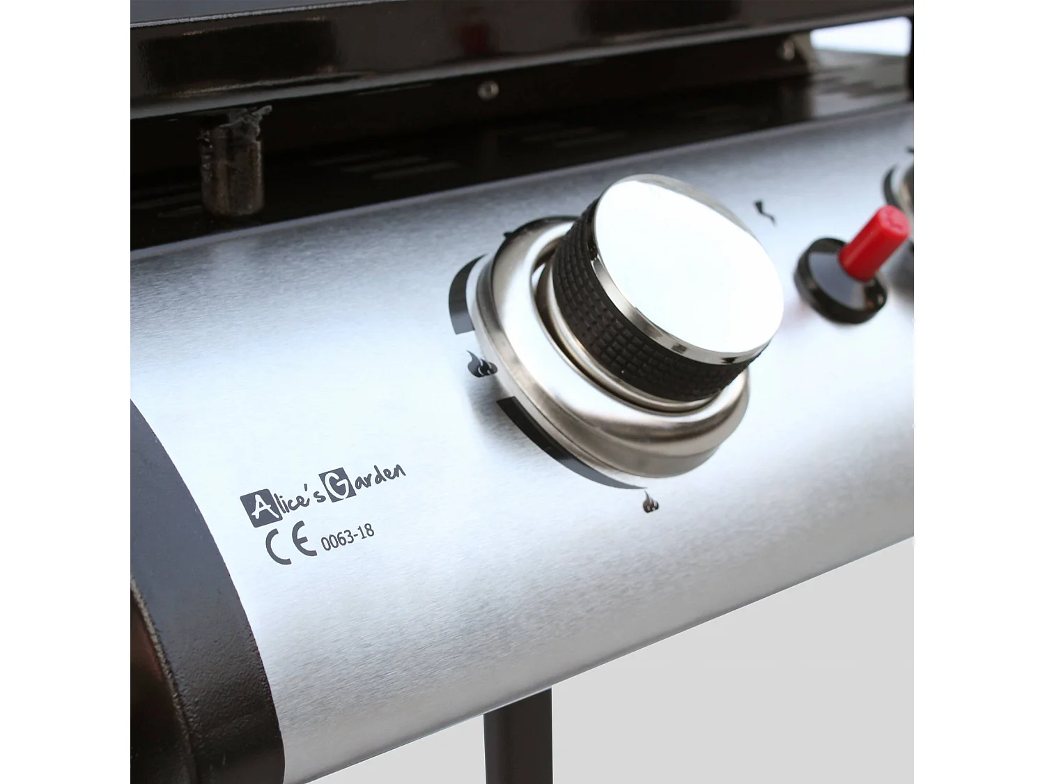 Plancha au gaz 2 brûleurs sur chariot - Porthos - 5kW. plancha à gaz avec desserte . cuisine extérieure. plaque émaillée. inox. barbecue