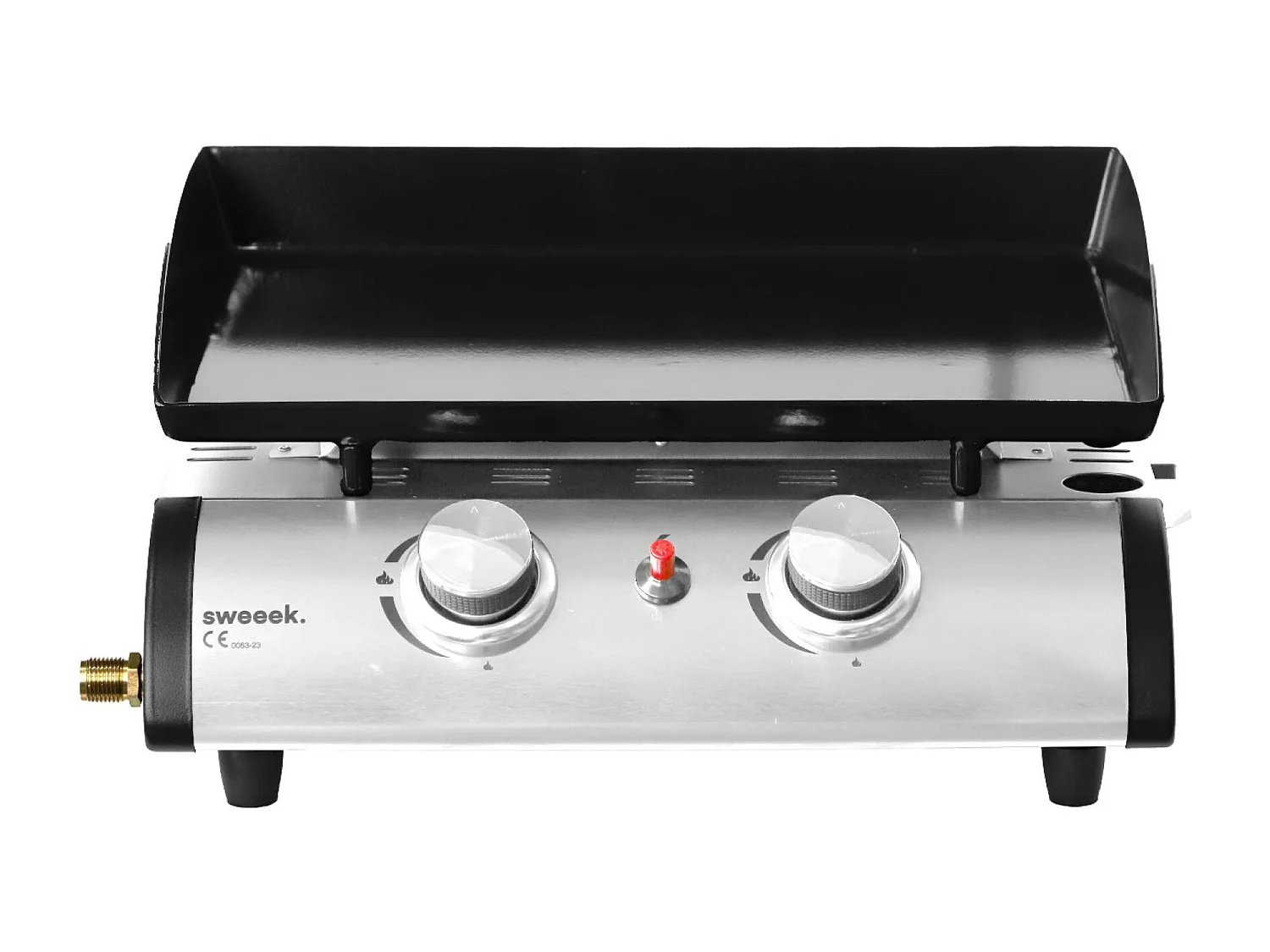 Plancha de gas 2 quemadores 5kw + carro negro