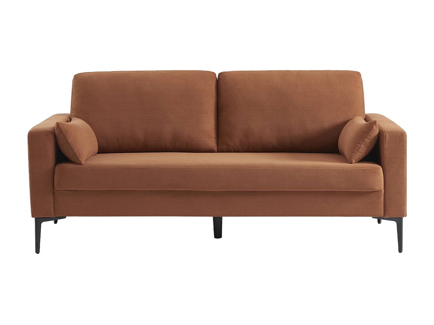 Sofá de pana con patas de metal de 3 plazas terracotta