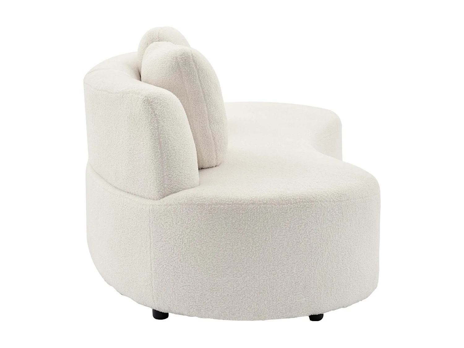 Divano virgola organico 3 posti bouclé, crema