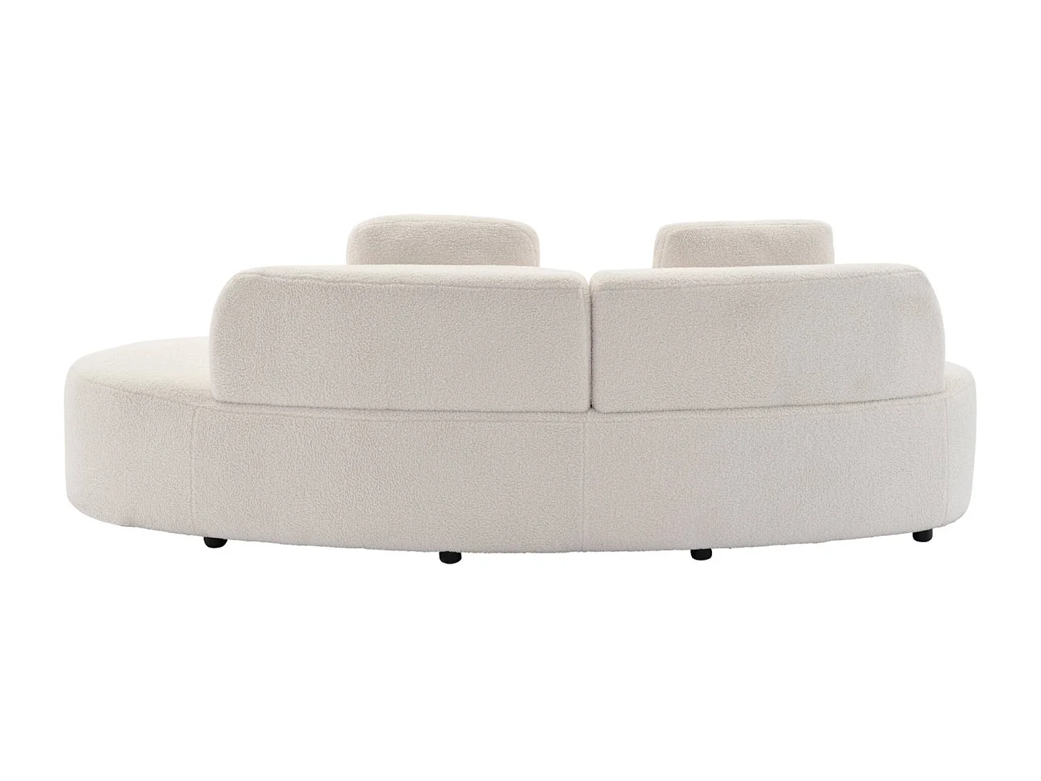 Divano virgola organico 3 posti bouclé, crema