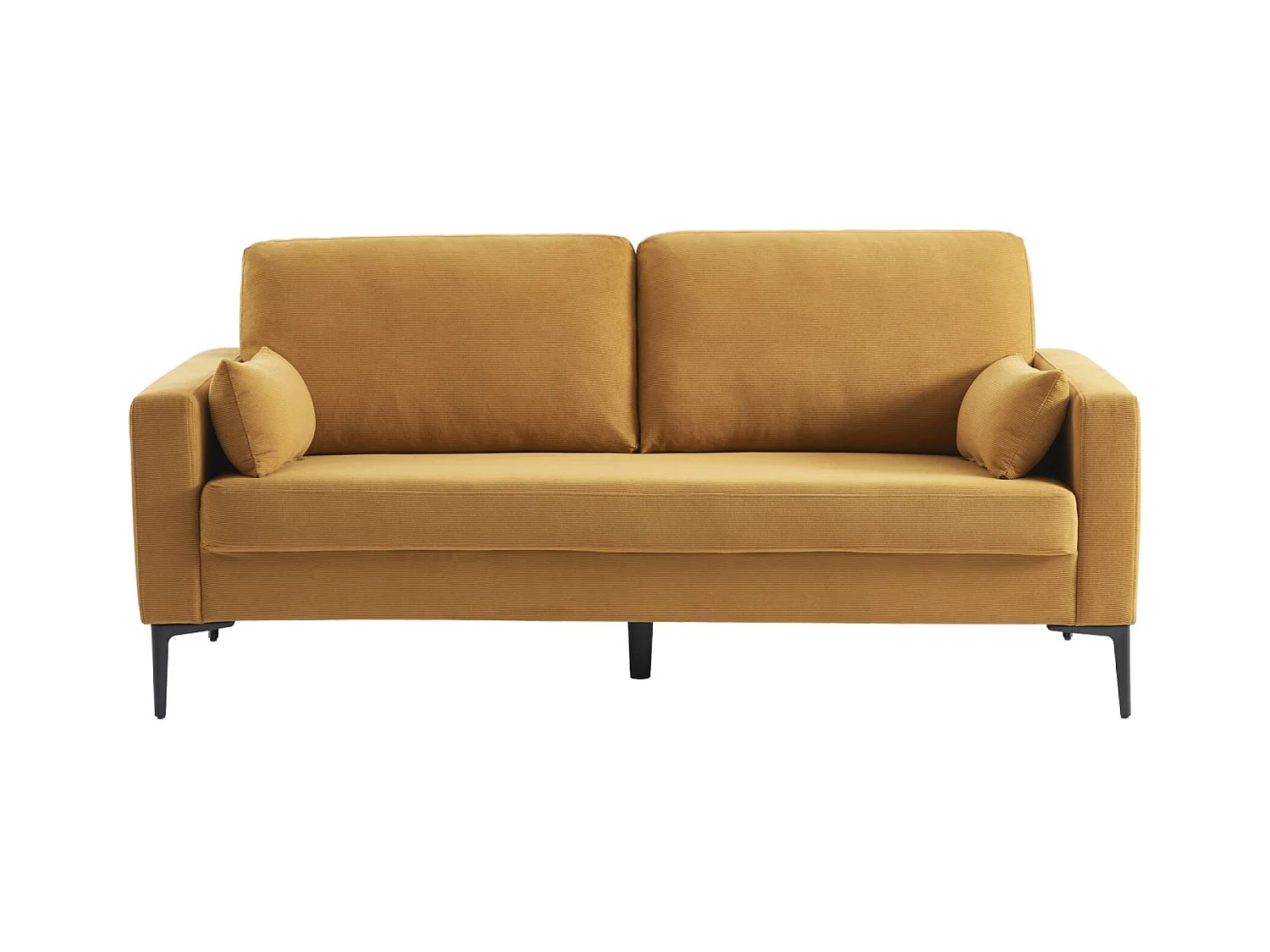 Sofá de pana con patas de metal de 3 plazas ocre