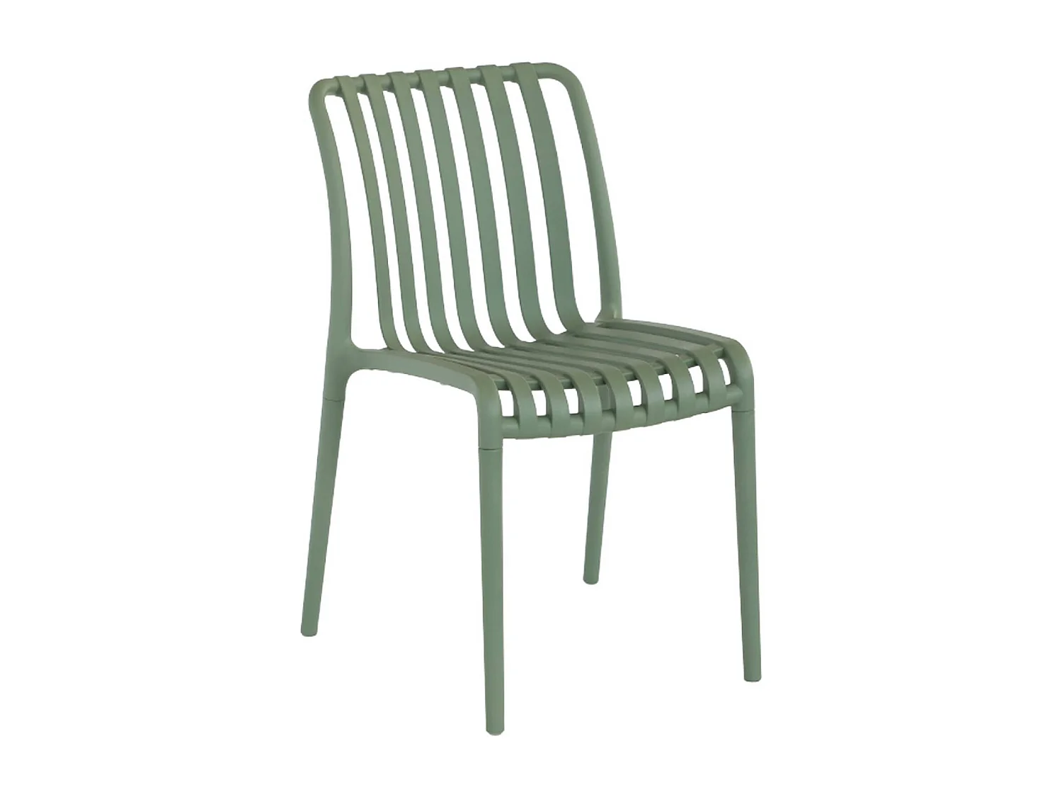 Silla de jardín de plástico, apilable, set de 4 verde grisáceo