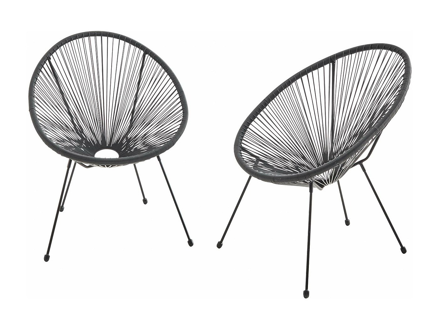 Combien De Mètre De Fil Pour Un Fauteuil Acapulco Lot de 2 fauteuils design Oeuf - Acapulco Noir - Fauteuils 4 pieds