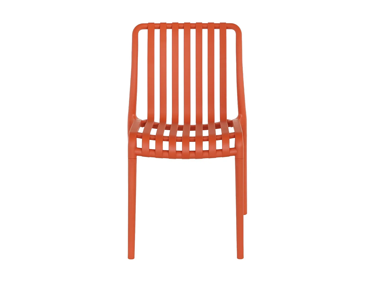 Silla de jardín de plástico, apilable, set de 4 terracotta