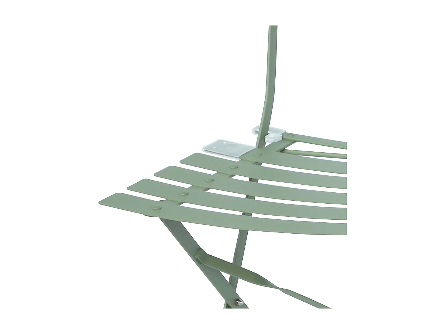 Set di 2 sedie da giardino pieghevole in metallo, verde grigio