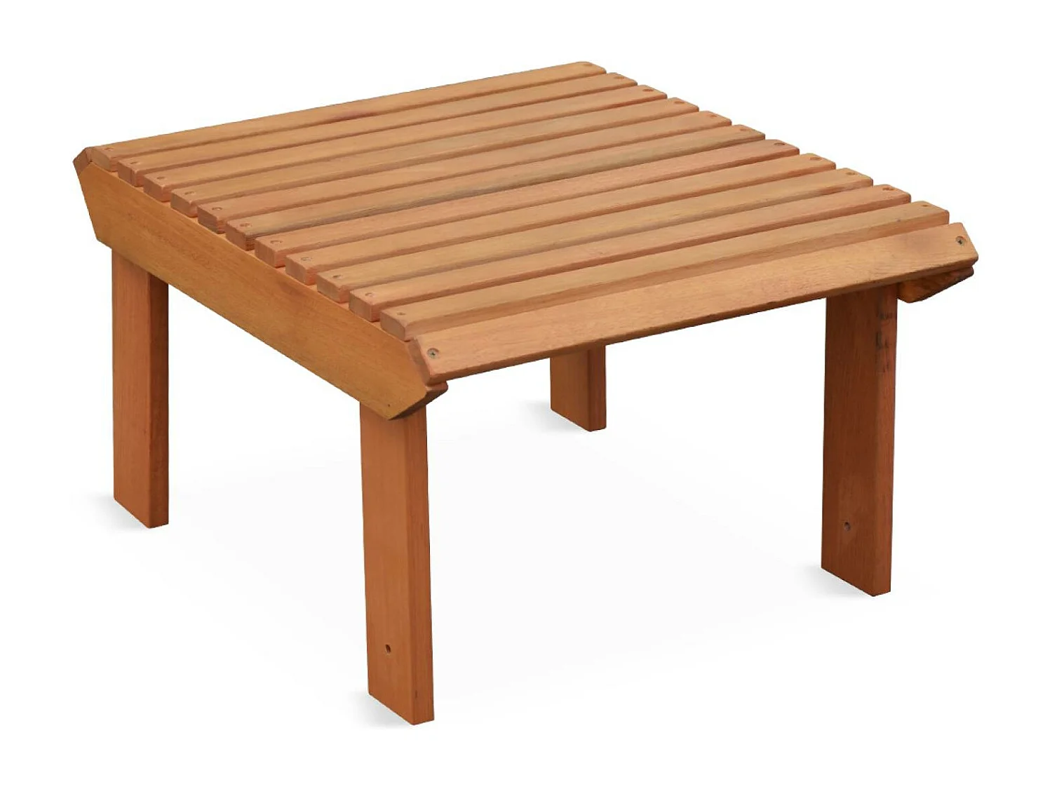 Lot de 2 fauteuils de jardin en bois avec un repose-pieds/table basse - Adirondack Salamanca - Eucalyptus. chaises de terrasse retro