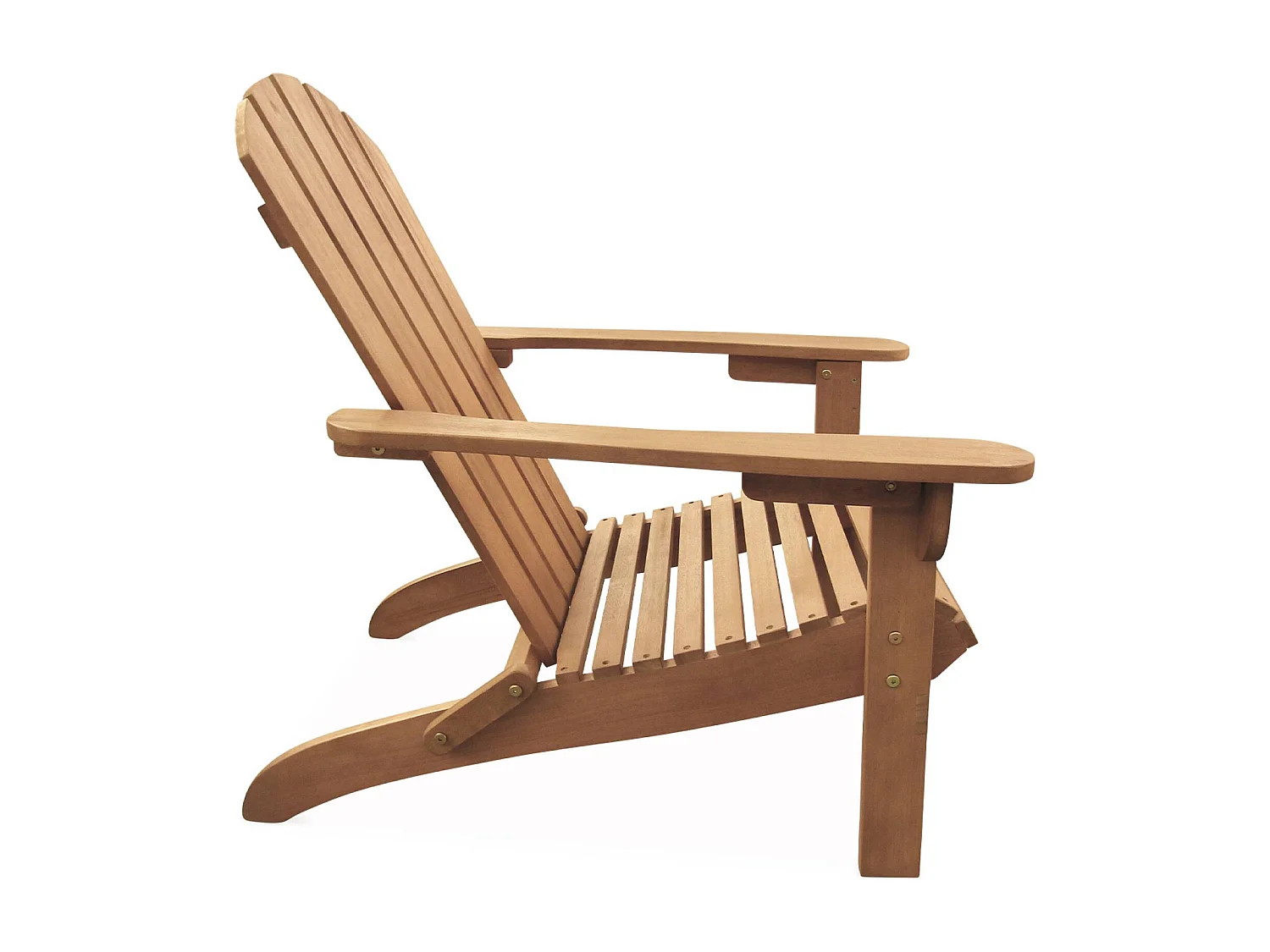 Poltrona da giardino in legno, set di 2, marrone naturale