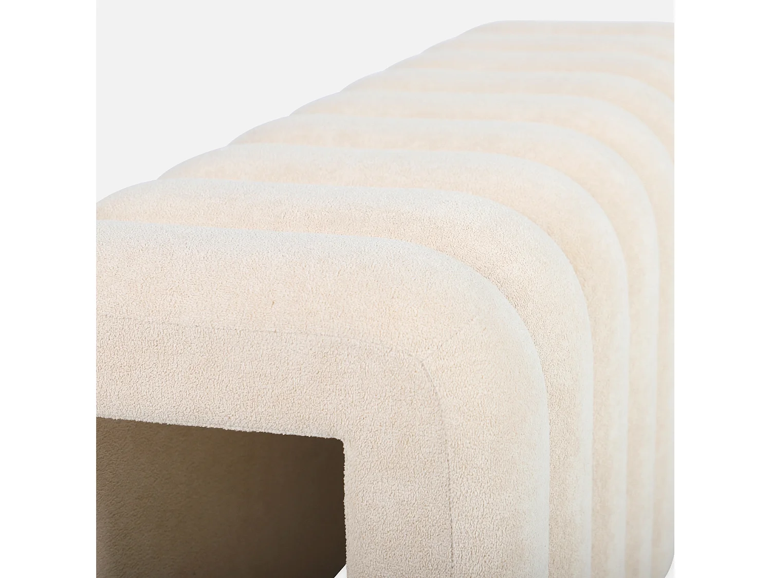 Banco, pie de cama contemporáneo de tela beige