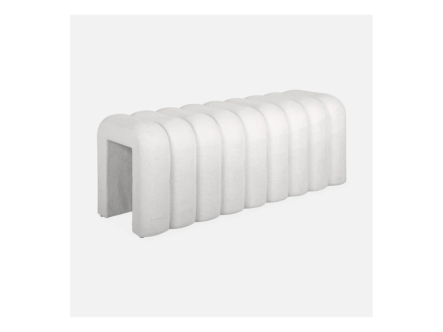 Banc. bout de lit blanc contemporain en tissu