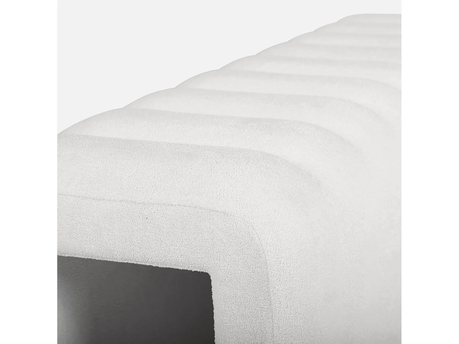 Panca, fine letto contemporaneo tessuto, bianco