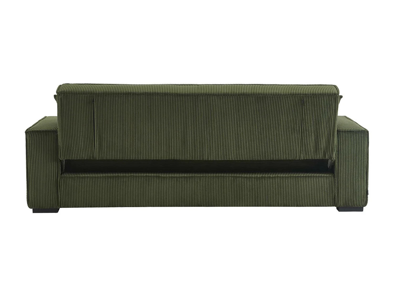 Divano letto a 3 posti in velluto a coste, kaki