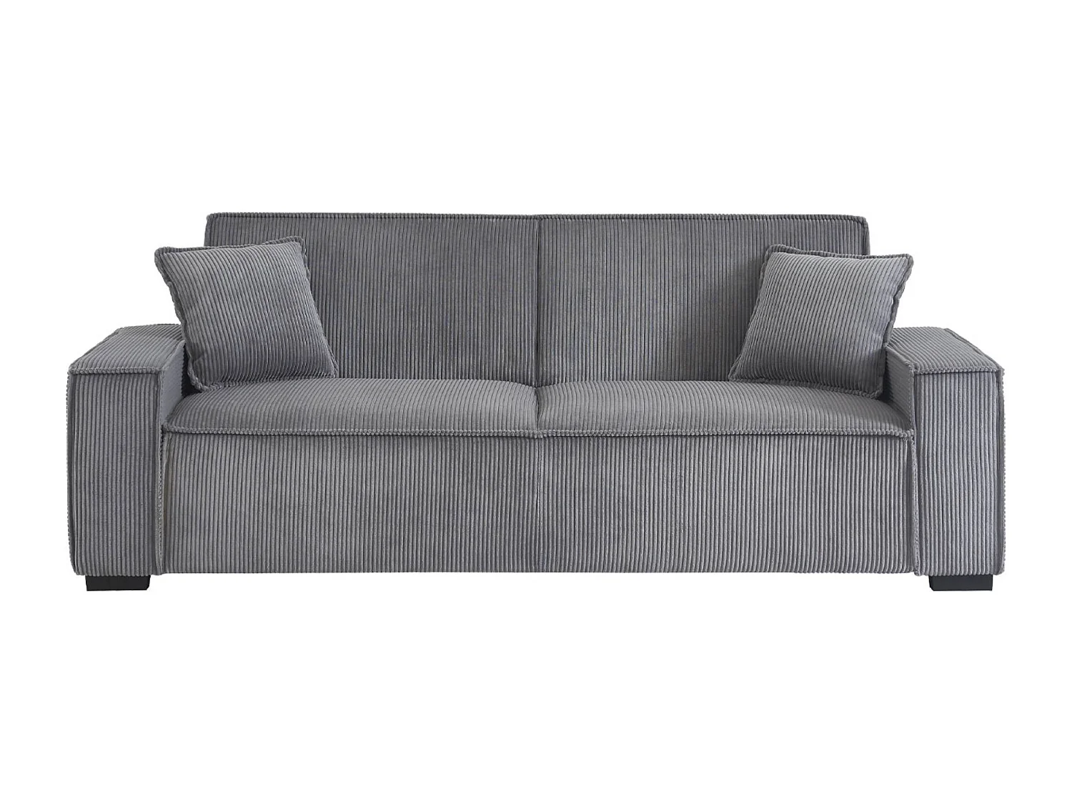 Sofá cama de pana de 3 plazas gris claro