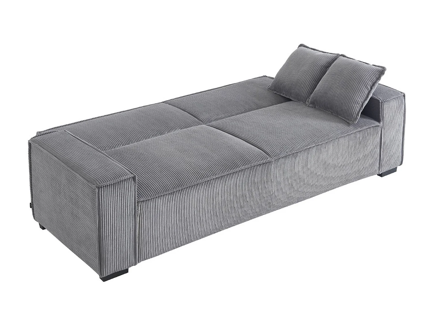 Sofá cama de pana de 3 plazas gris claro