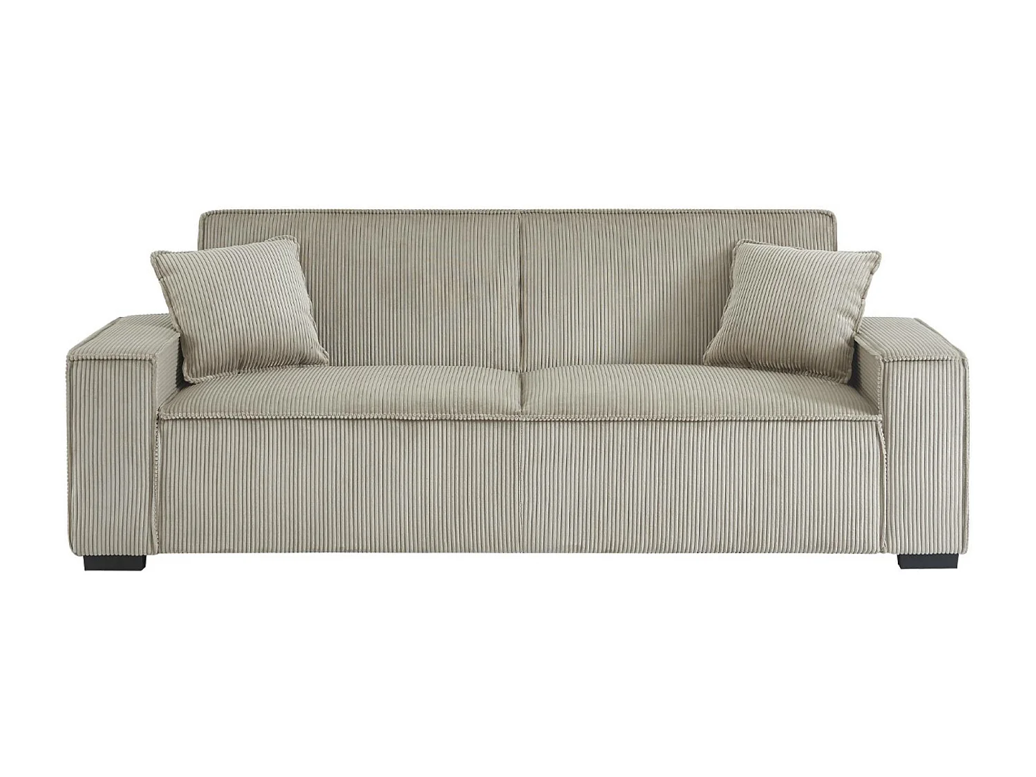 Sofá cama de pana de 3 plazas beige