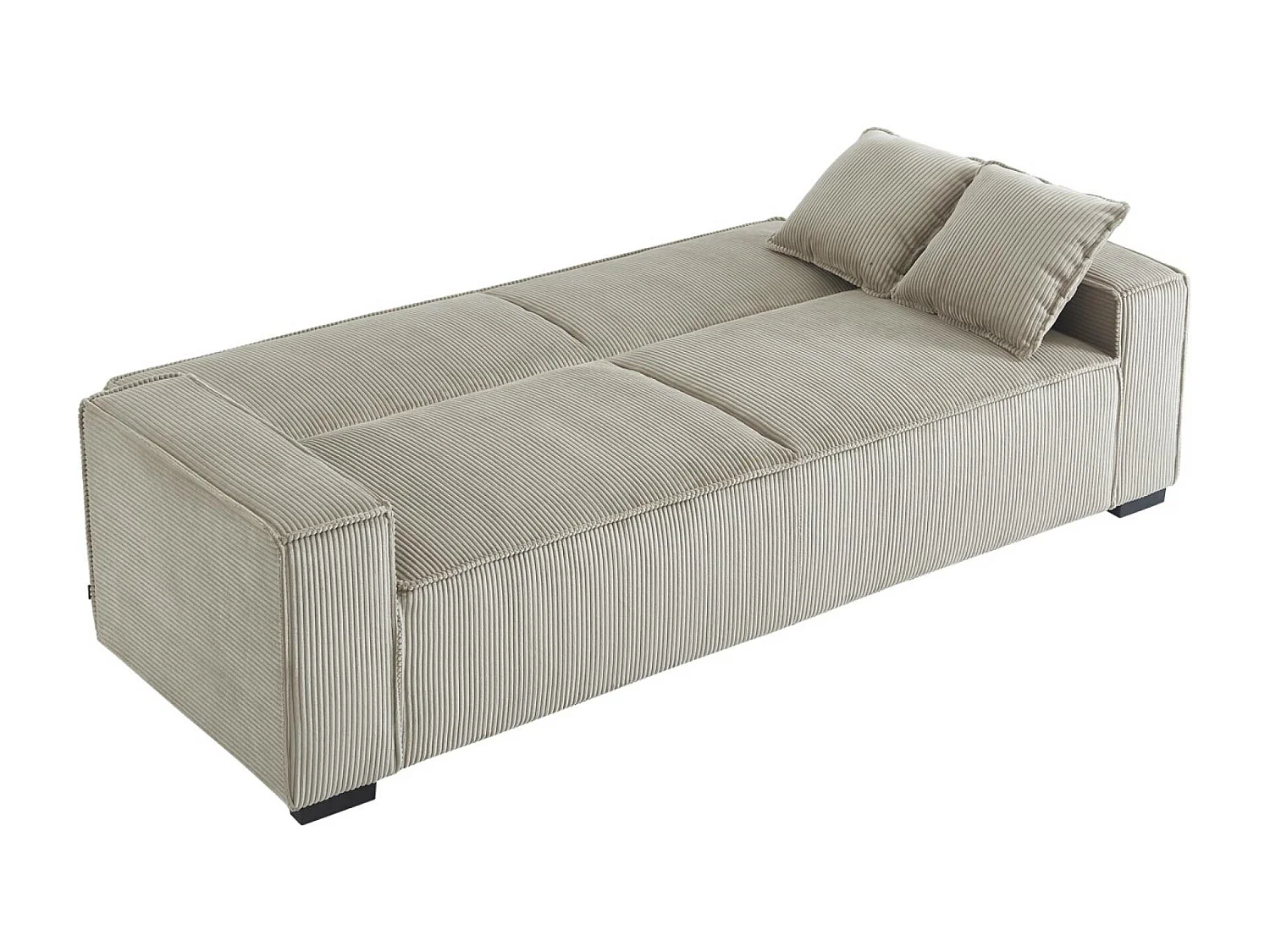 Divano letto a 3 posti in velluto a coste, beige