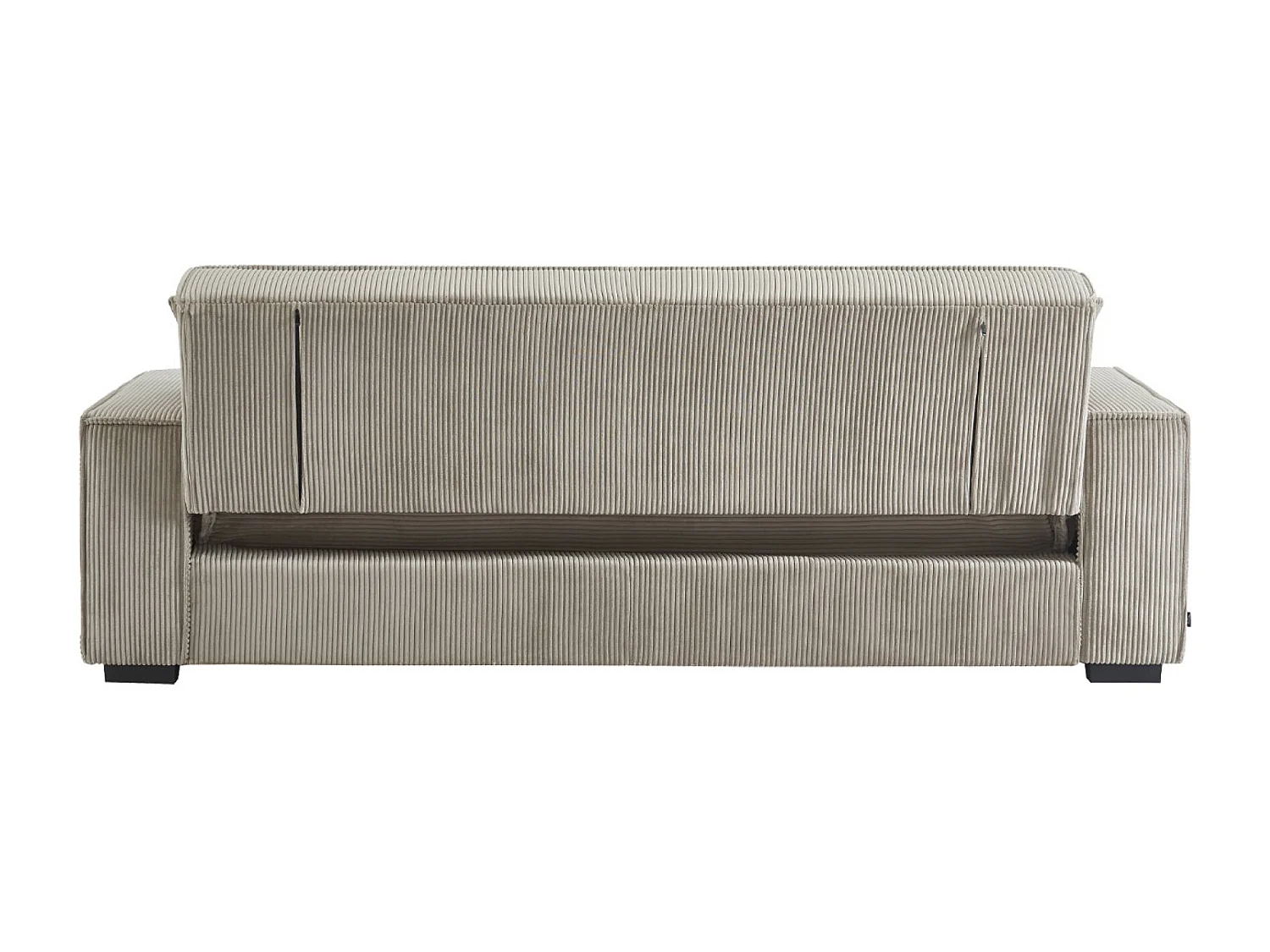 Canapé convertible 3 places beige velours côtelé L 231 x P 96.5 x H 80cm