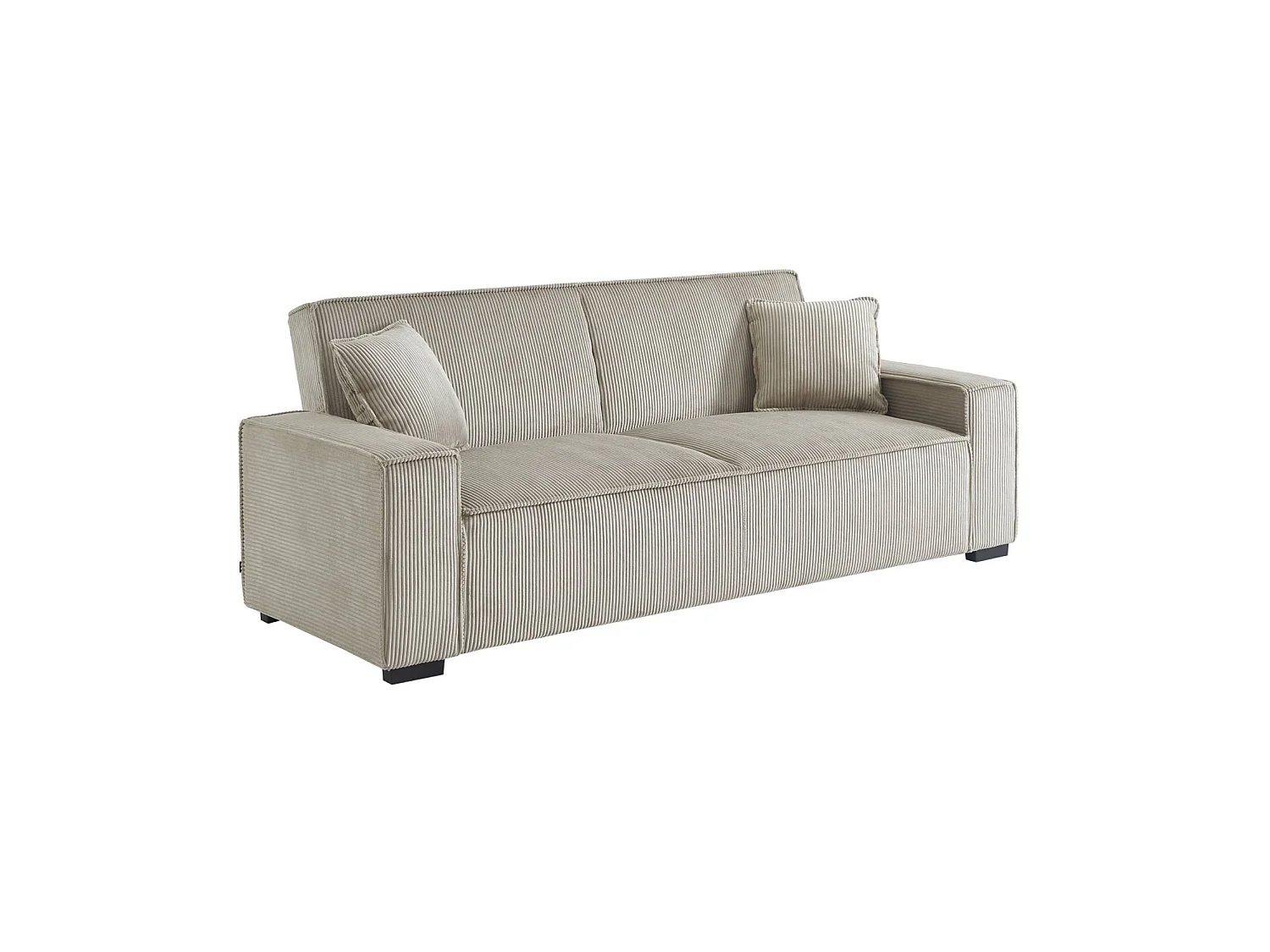 Sofá cama de pana, 3 plazas beige