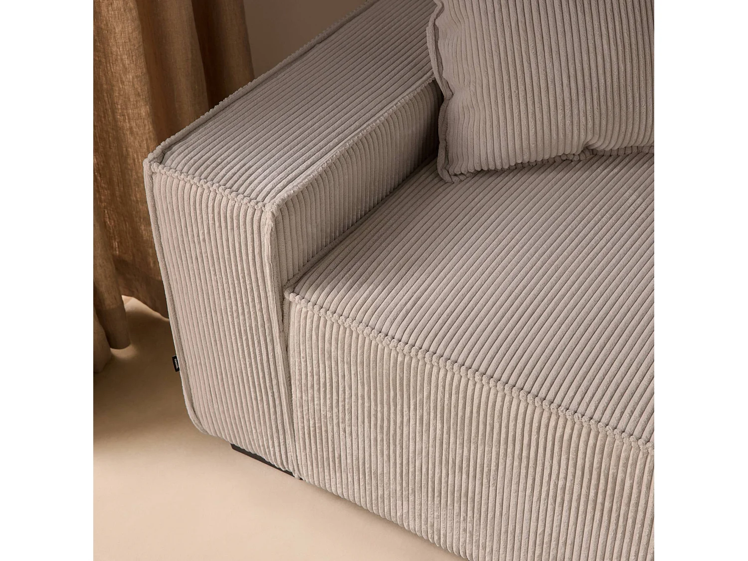 Sofá cama de pana, 3 plazas beige