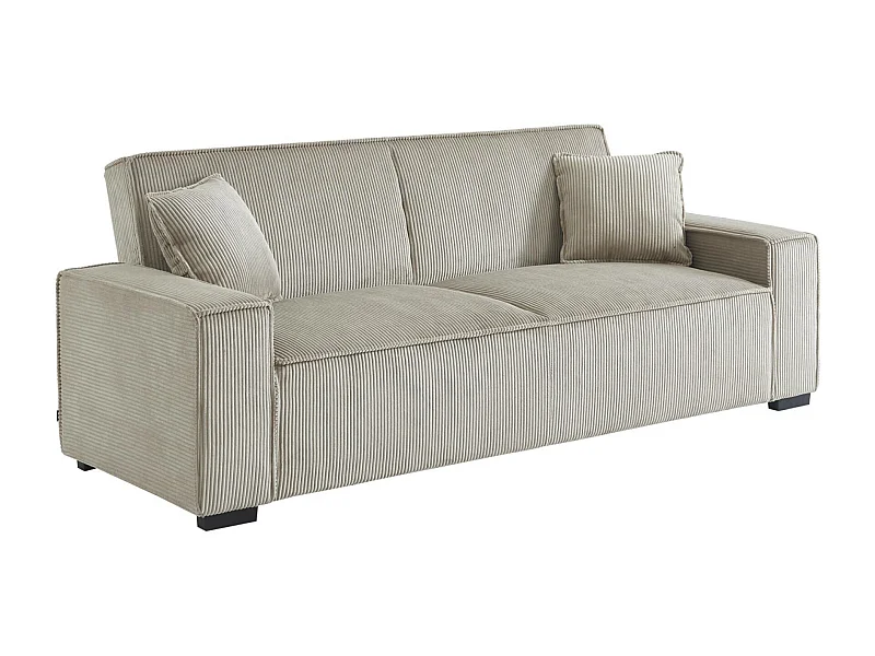 Divano letto a 3 posti in velluto a coste, beige