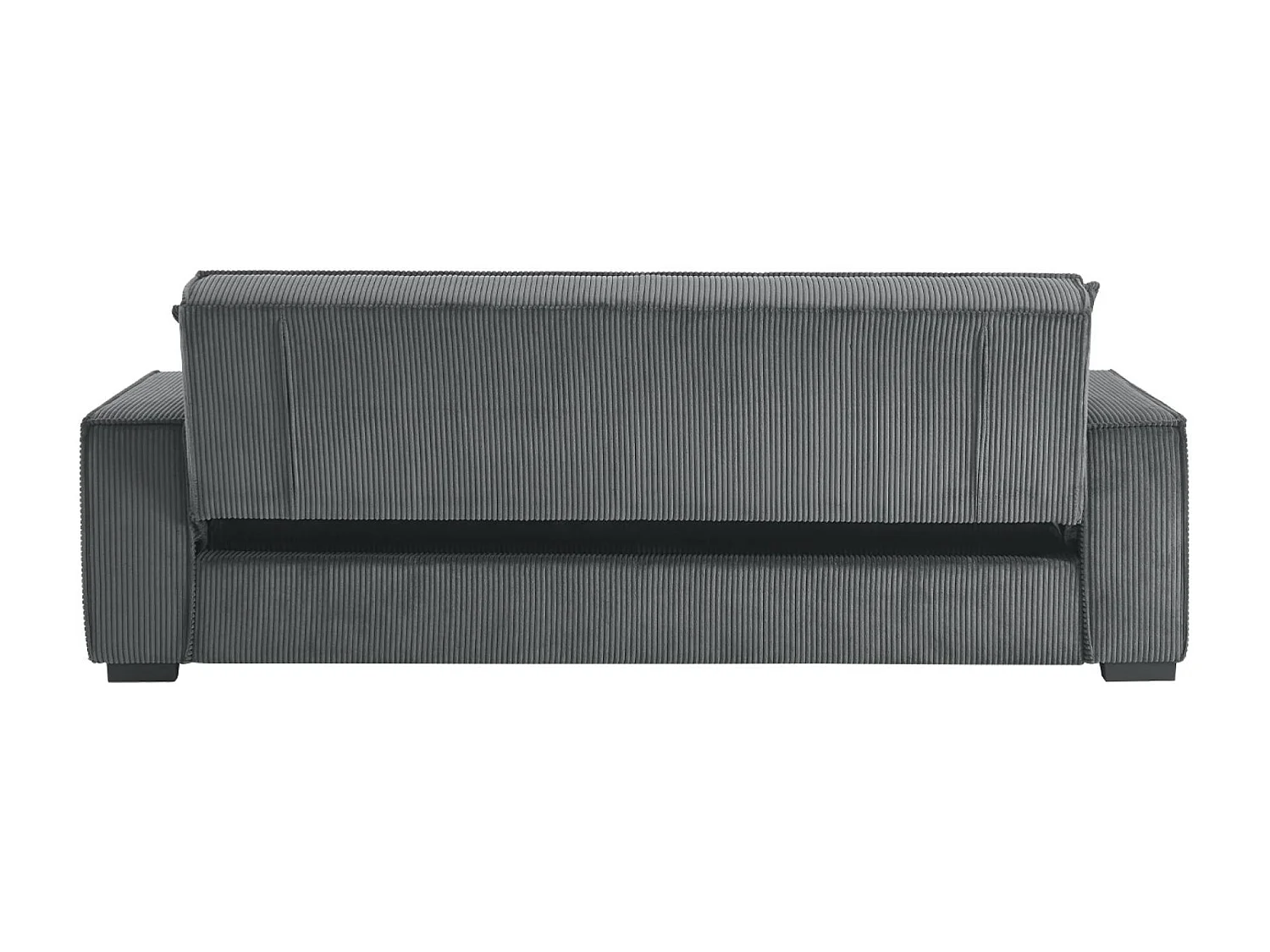 Sofá cama de pana de 3 plazas gris oscuro