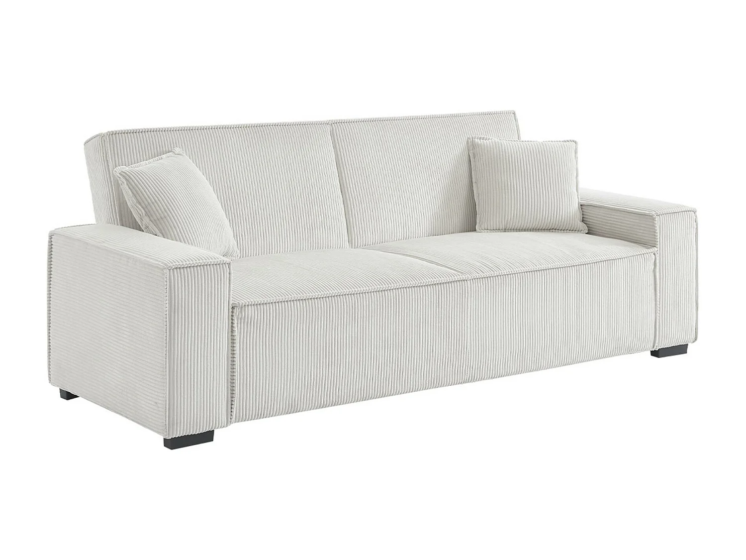 Sofá cama de pana de 3 plazas crema