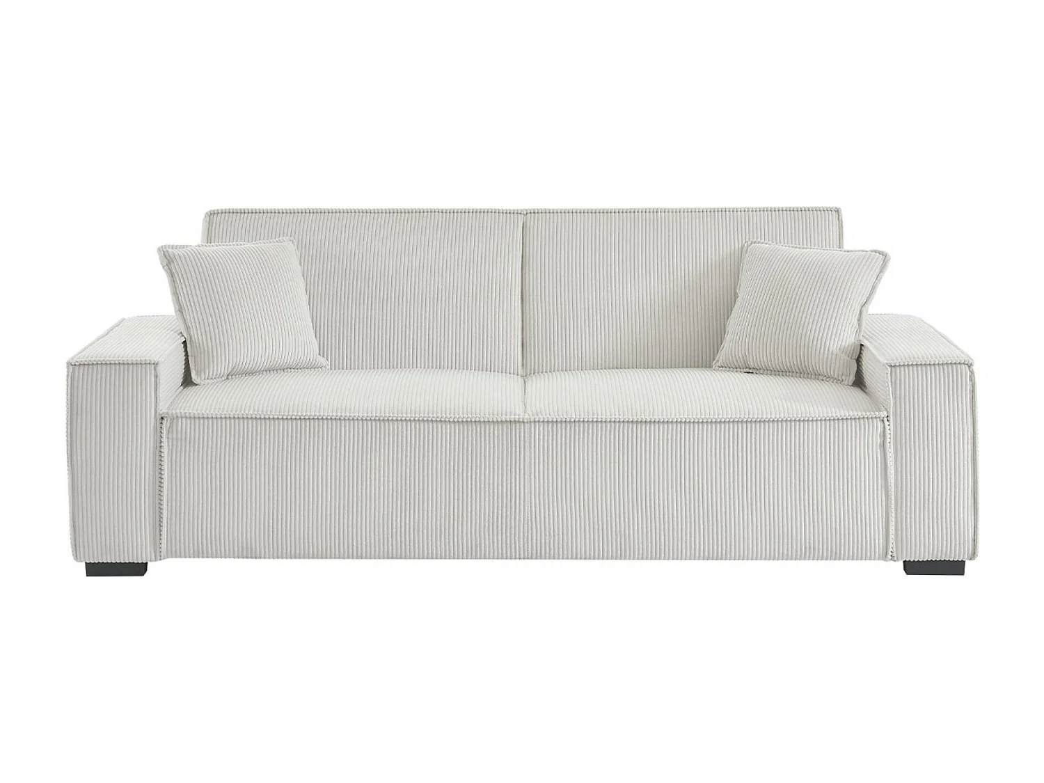 Sofá cama de pana de 3 plazas crema