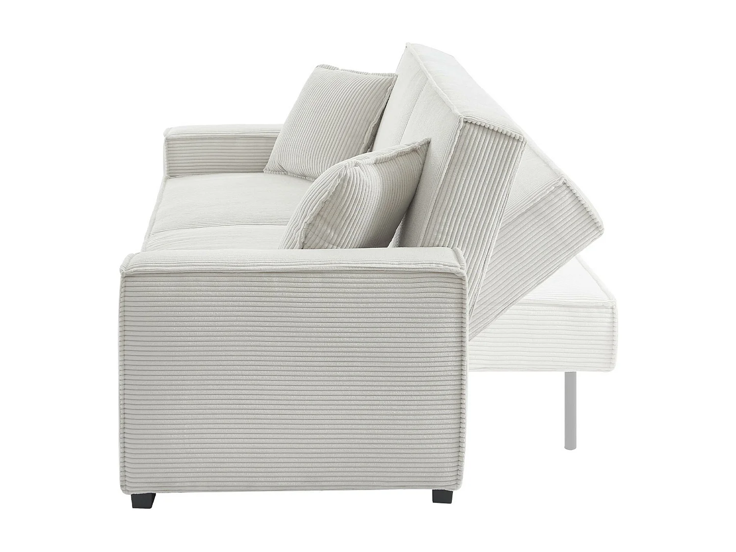 Sofá cama de pana de 3 plazas crema