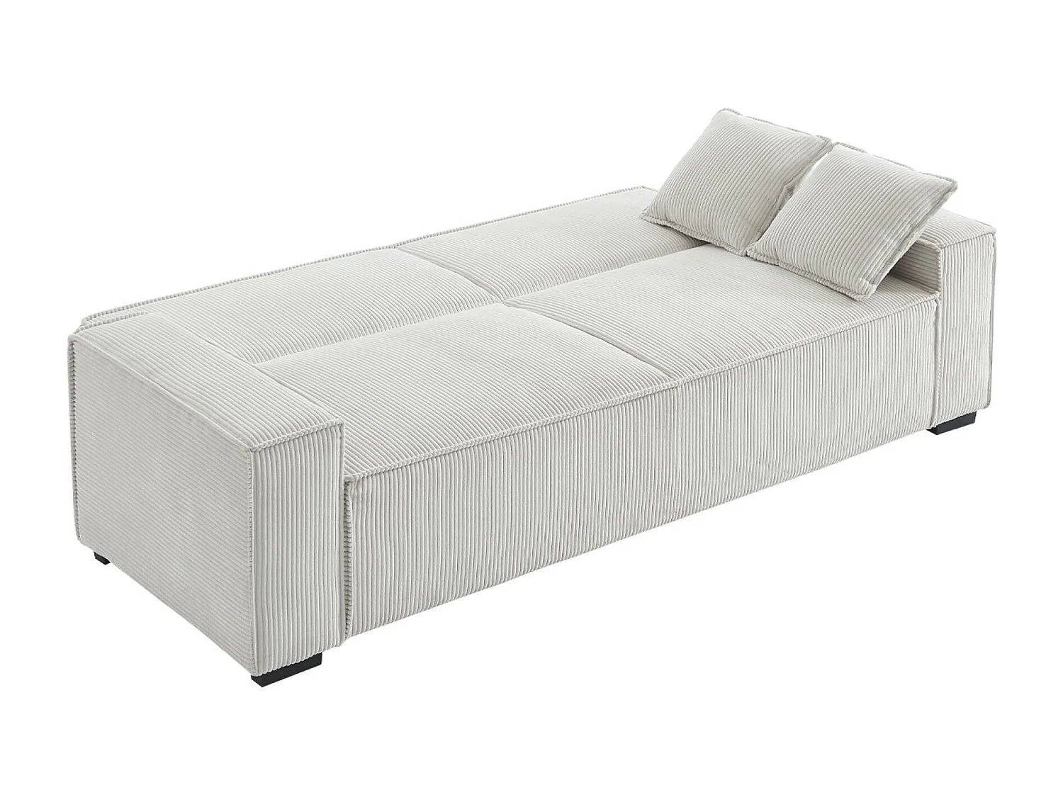 Sofá cama de pana de 3 plazas crema