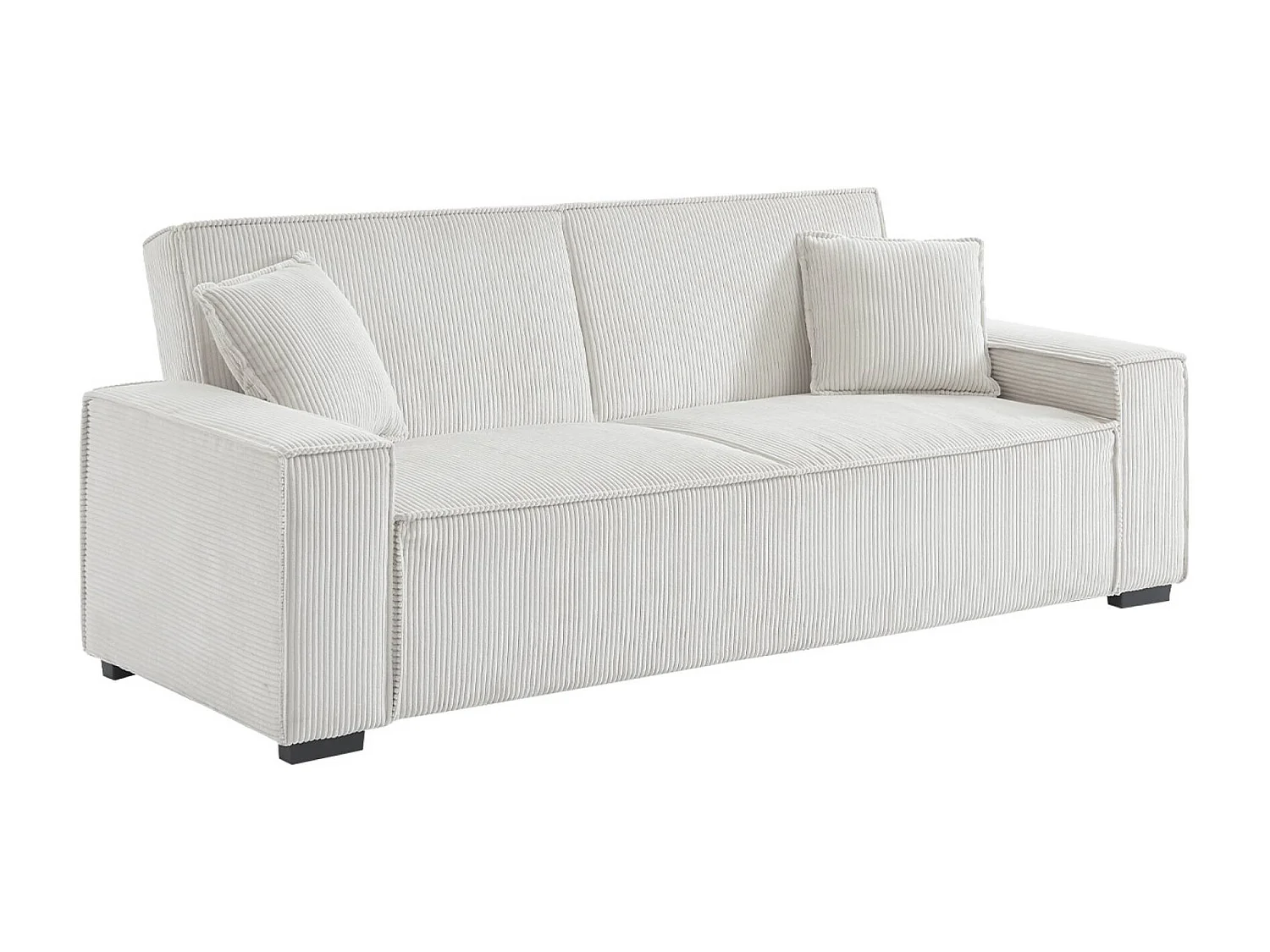 Sofá cama de pana de 3 plazas crema