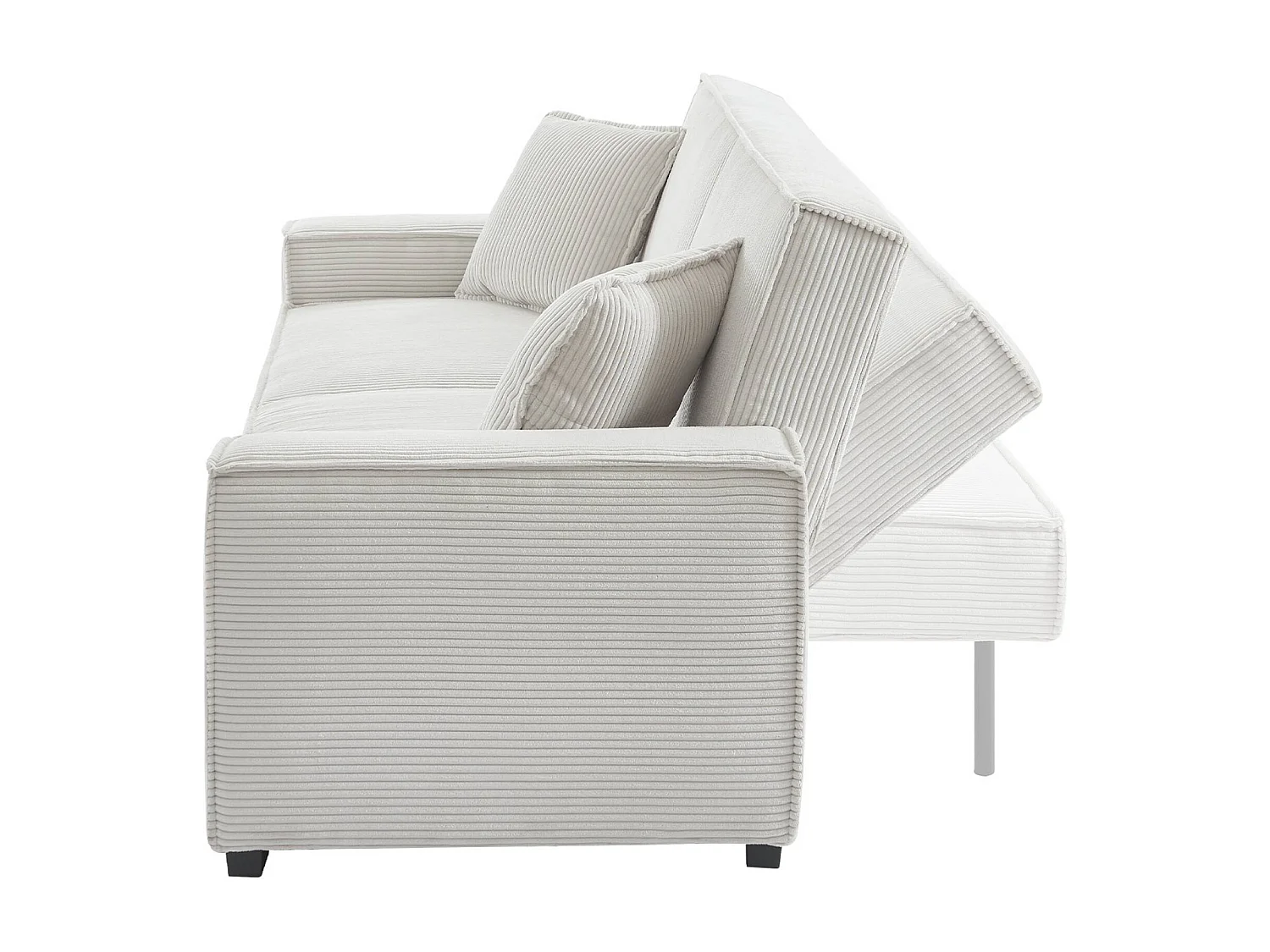 Sofá cama de pana de 3 plazas crema