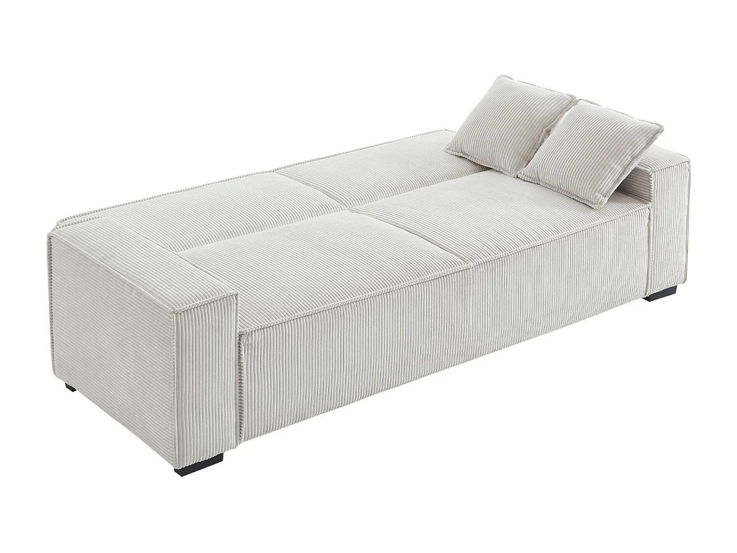 Sofá cama de pana de 3 plazas crema