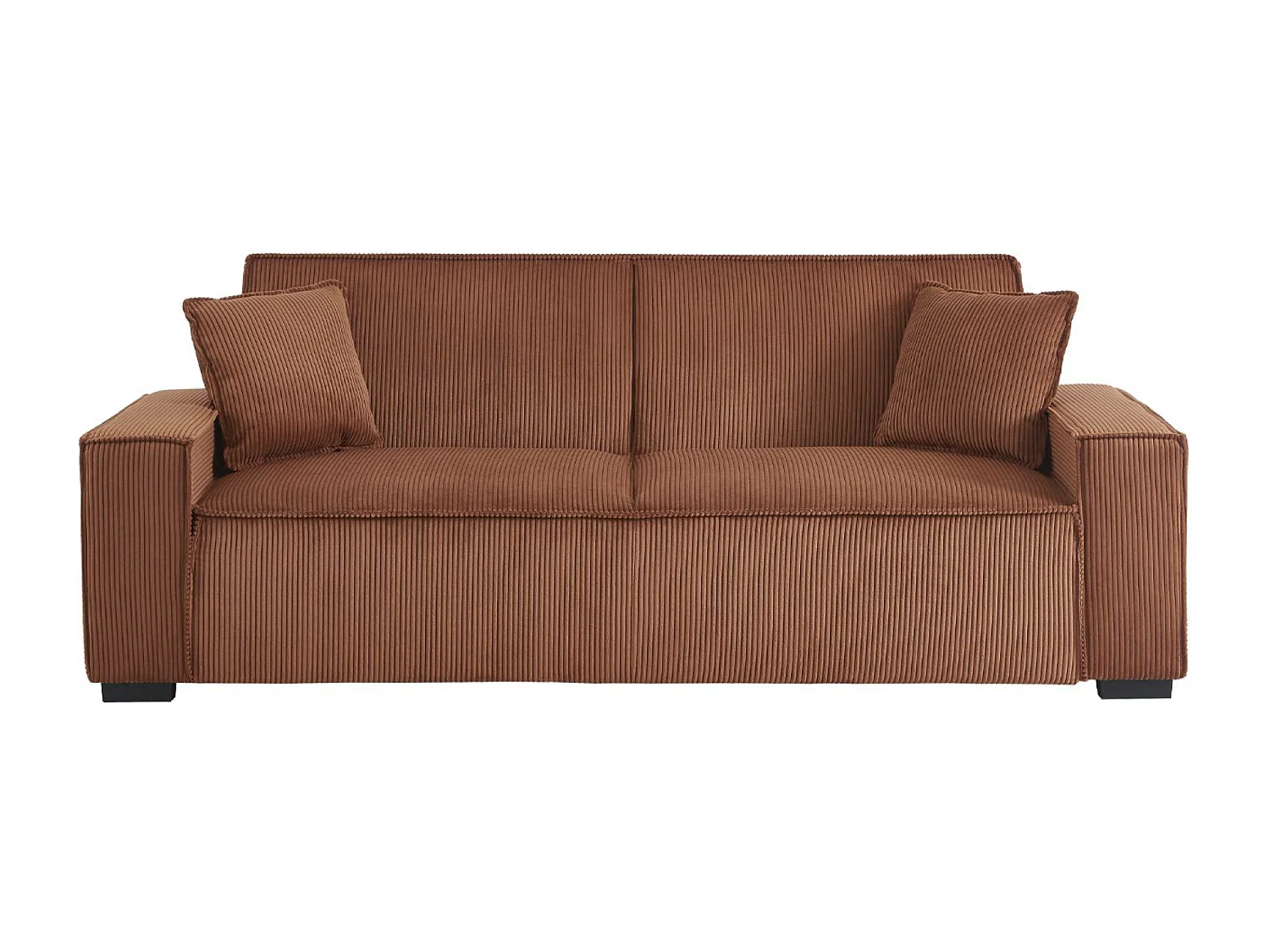 Sofá cama de pana de 3 plazas camel